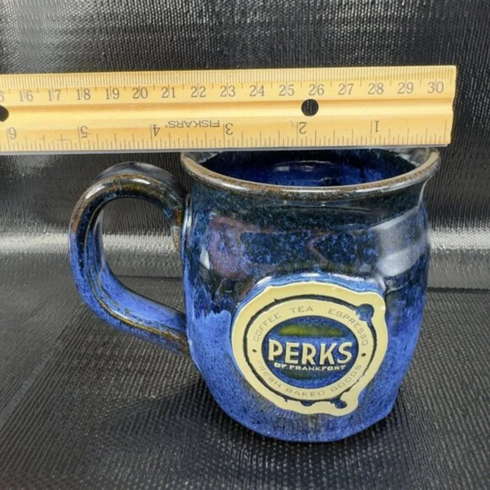 Sunset Hill Stoneware Pottery Mug Cup Wisconsin‎ Perks Of Frankfort Logo Mug Cup